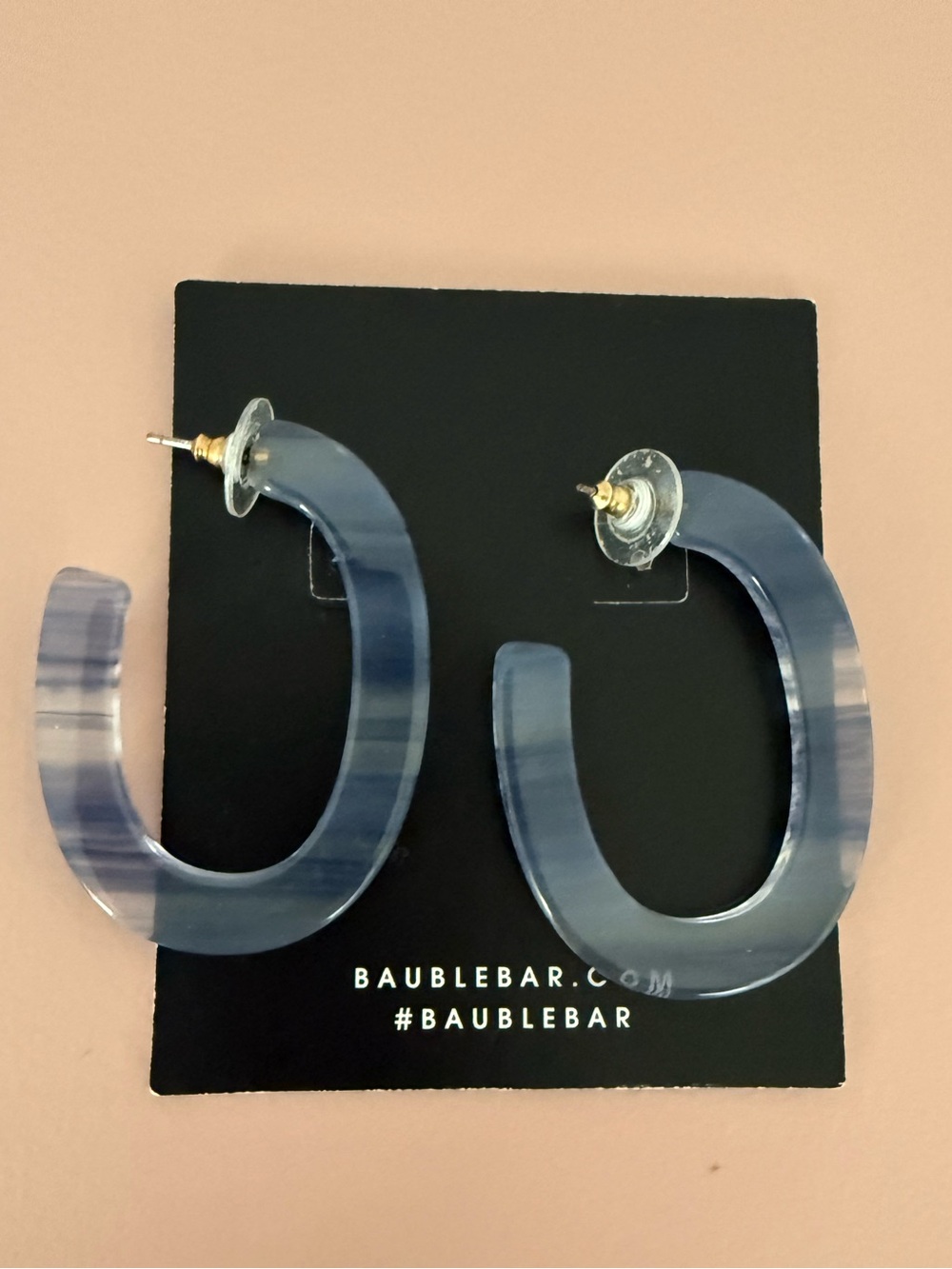 BaubleBar Blue Resin Hoop Earrings